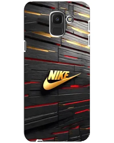 Чехол для Samsung Galaxy J6 2018 (J600F) с картинкой «Золотой Nike на металле»