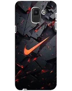 Чехол для Samsung Galaxy J6 2018 (J600F) с картинкой «Nike — эффект разломов»