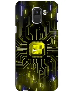 Чехол для Samsung Galaxy J6 2018 (J600F) с картинкой «Nike — золотая искра»