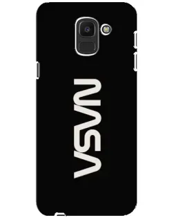 Чехол для Samsung Galaxy J6 2018 (J600F) с картинкой «NASA — вертикальный логотип»
