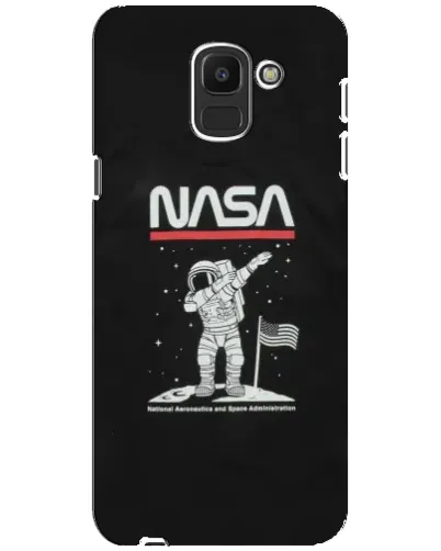 Чехол для Samsung Galaxy J6 2018 (J600F) с картинкой «NASA — шагаем по Луне»