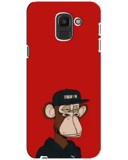 Чохол для Samsung Galaxy J6 2018 (J600F) з картинкою «Bored Ape — червоний фон»