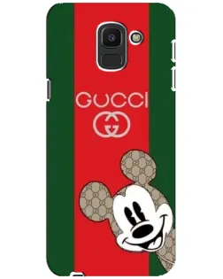 Чехол для Samsung Galaxy J6 2018 (J600F) с картинкой «Gucci — полосы и Микки»