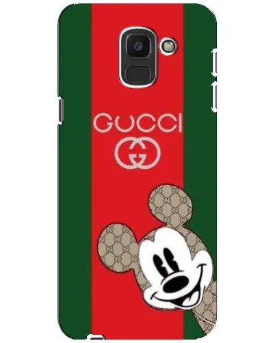 Чехол для Samsung Galaxy J6 2018 (J600F) с картинкой «Gucci — полосы и Микки»