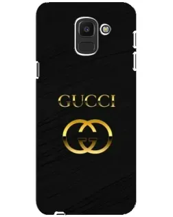 Чехол для Samsung Galaxy J6 2018 (J600F) с картинкой «Золотой логотип Gucci»