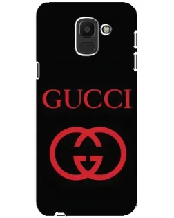 Чехол для Samsung Galaxy J6 2018 (J600F) с картинкой «Gucci — красный логотип»