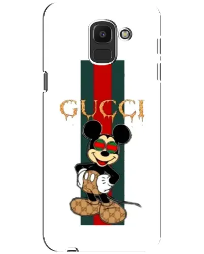Чехол для Samsung Galaxy J6 2018 (J600F) с картинкой «Микки Маус Gucci — полосы»