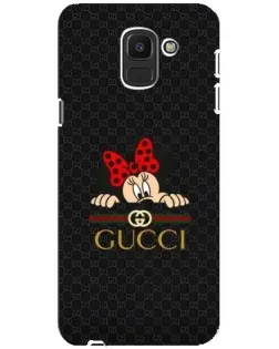 Чехол для Samsung Galaxy J6 2018 (J600F) с картинкой «Минни Маус Gucci — черный»