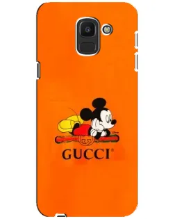 Чехол для Samsung Galaxy J6 2018 (J600F) с картинкой «Микки Маус Gucci — оранж»