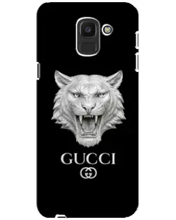 Чехол для Samsung Galaxy J6 2018 (J600F) с картинкой «Gucci — серебряный лев»