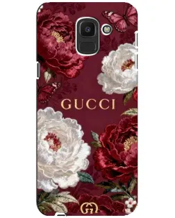 Чехол для Samsung Galaxy J6 2018 (J600F) с картинкой «Gucci — бордовые розы»