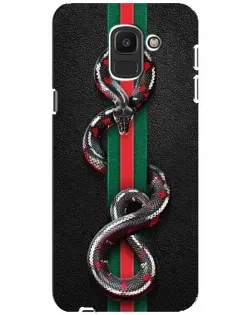 Чехол для Samsung Galaxy J6 2018 (J600F) с картинкой «Gucci — змея на полосе»