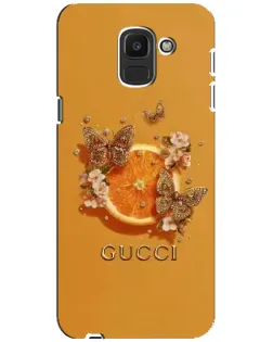 Чехол для Samsung Galaxy J6 2018 (J600F) с картинкой «Gucci — золотые бабочки»