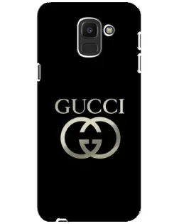 Чехол для Samsung Galaxy J6 2018 (J600F) с картинкой «Gucci — золото на черном»