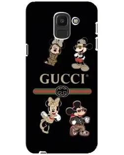 Чехол для Samsung Galaxy J6 2018 (J600F) с картинкой «Gucci — герои Disney и монограмма»