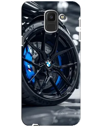 Чехол для Samsung Galaxy J6 2018 (J600F) с картинкой «Колесо BMW вблизи»