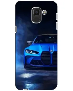 Чехол для Samsung Galaxy J6 2018 (J600F) с картинкой «Голубая BMW M4»