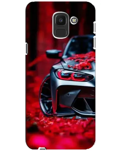 Чехол для Samsung Galaxy J6 2018 (J600F) с картинкой «Спортивная BMW и цветы»
