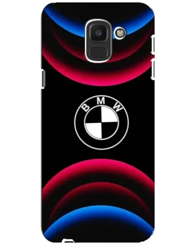 Чехол для Samsung Galaxy J6 2018 (J600F) с картинкой «Логотип BMW и неоновые дуги»
