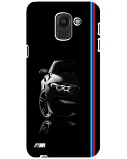 Чехол для Samsung Galaxy J6 2018 (J600F) с картинкой «Силуэт BMW в темноте»