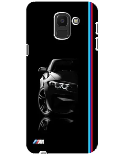 Чехол для Samsung Galaxy J6 2018 (J600F) с картинкой «Силуэт BMW в темноте»