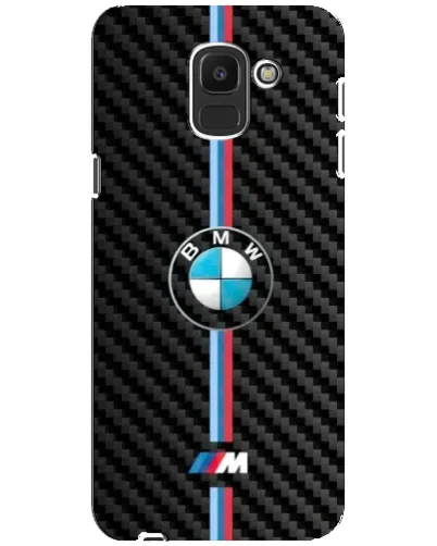 Чехол для Samsung Galaxy J6 2018 (J600F) с картинкой «Эмблема BMW и карбон»