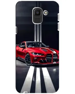 Чехол для Samsung Galaxy J6 2018 (J600F) с картинкой «Красная BMW на дороге»