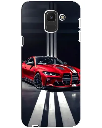 Чехол для Samsung Galaxy J6 2018 (J600F) с картинкой «Красная BMW на дороге»