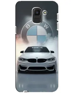 Чехол для Samsung Galaxy J6 2018 (J600F) с картинкой «BMW в белом дыму»