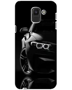 Чехол для Samsung Galaxy J6 2018 (J600F) с картинкой «Черная BMW — профиль»