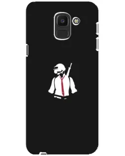 Чехол для Samsung Galaxy J6 2018 (J600F) с картинкой «PUBG — силуэт воина»