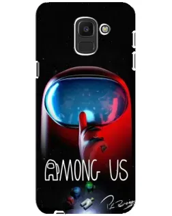 Чехол для Samsung Galaxy J6 2018 (J600F) с картинкой «Красный импостер — макро»