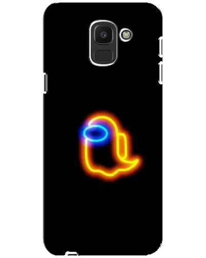 Чехол для Samsung Galaxy J6 2018 (J600F) с картинкой «Among Us неоновое сияние»