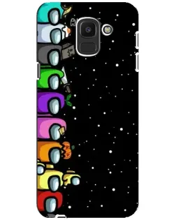 Чехол для Samsung Galaxy J6 2018 (J600F) с картинкой «Команда Among Us»
