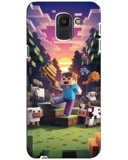 Чехол для Samsung Galaxy J6 2018 (J600F) с картинкой «Стив на ферме»