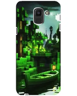 Чехол для Samsung Galaxy J6 2018 (J600F) с картинкой «Minecraft лесной пейзаж»