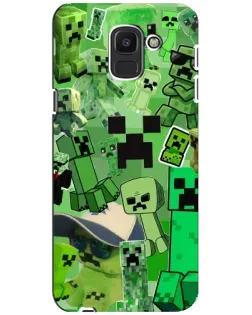 Чехол для Samsung Galaxy J6 2018 (J600F) с картинкой «Криперы Minecraft»
