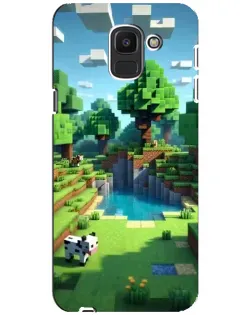Чехол для Samsung Galaxy J6 2018 (J600F) с картинкой «Minecraft летний день»