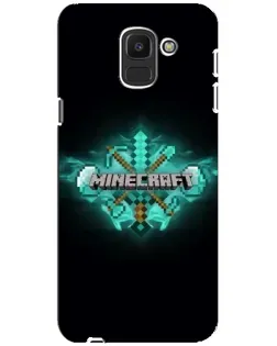Чехол для Samsung Galaxy J6 2018 (J600F) с картинкой «Minecraft Diamond лого»