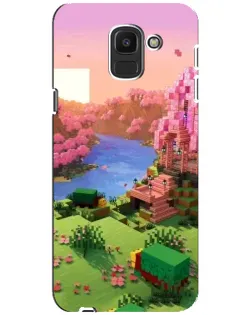 Чехол для Samsung Galaxy J6 2018 (J600F) с картинкой «Розовое дерево Minecraft»