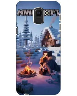 Чехол для Samsung Galaxy J6 2018 (J600F) с картинкой «Зимний Minecraft»