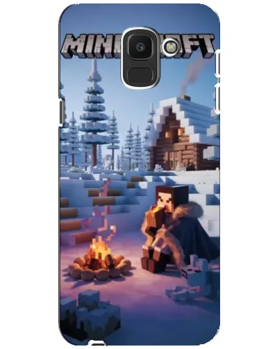 Чехол для Samsung Galaxy J6 2018 (J600F) с картинкой «Зимний Minecraft»