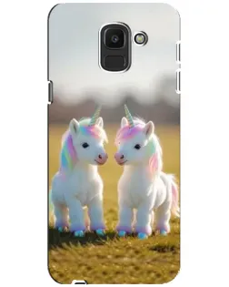 Чохол для Samsung Galaxy J6 2018 (J600F) з картинкою «Пара єдинорогів»