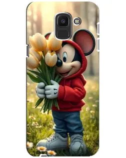 Чохол для Samsung Galaxy J6 2018 (J600F) з картинкою «Міккі з тюльпанами» Чохол для Samsung Galaxy J6 2018 (J600F) з картинкою «Міккі з тюльпанами»