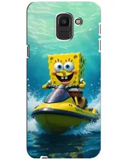 Чохол для Samsung Galaxy J6 2018 (J600F) з картинкою «Спанч Боб на гідроциклі»