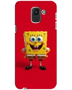 Чохол для Samsung Galaxy J6 2018 (J600F) з картинкою «Спанч Боб на червоному»