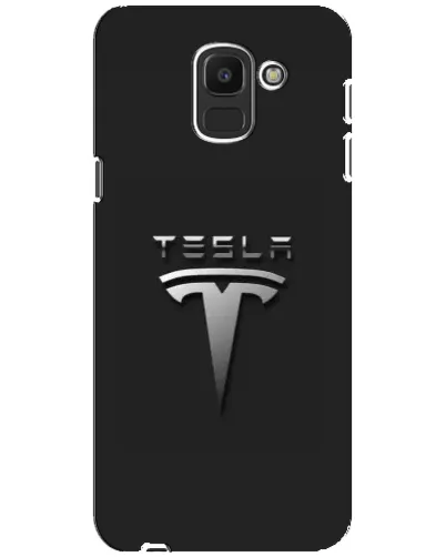 Чехол для Samsung Galaxy J6 2018 (J600F) с картинкой «Стальной логотип Tesla»