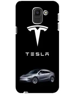 Чехол для Samsung Galaxy J6 2018 (J600F) с картинкой «Tesla Model Y»