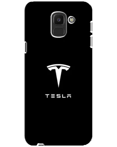 Чехол для Samsung Galaxy J6 2018 (J600F) с картинкой «Tesla White Logo»