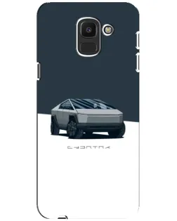 Чехол для Samsung Galaxy J6 2018 (J600F) с картинкой «Серебристый Cybertruck Tesla»